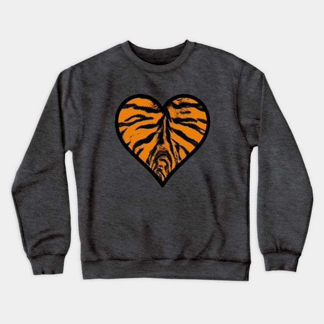 Tiger Stripe Heart Crewneck Sweatshirt by CatsandBats